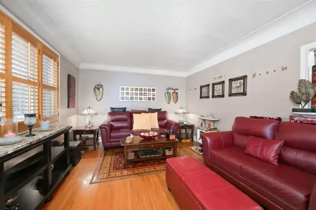 Renovated living room with hardwood floors
