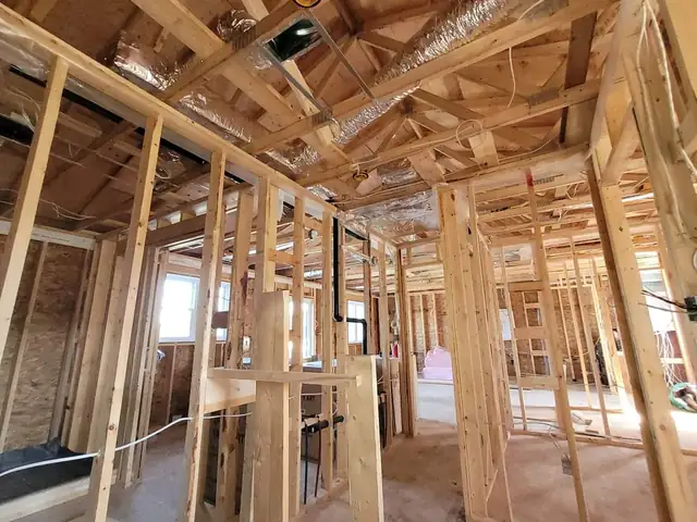 Wood framing for a new build